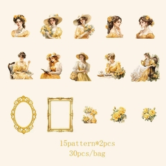 Pack de 30 stickers PET Elegant Victorian
