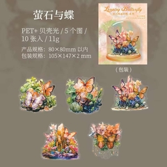 PRE VENTA Pack 30 stickers PET Leaping Butterfly