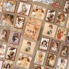 Sticker cajita Pink girl (7055)