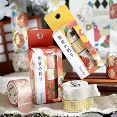 Set 3 washi tapes BGM con foil Japanese Kimono