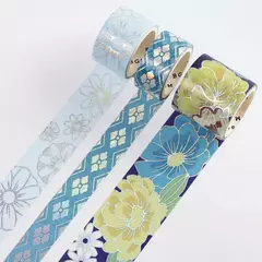 Set 3 washi tapes BGM con foil Japanese Kimono