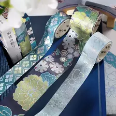 Set 3 washi tapes BGM con foil Japanese Kimono