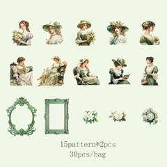 Pack de 30 stickers PET Elegant Victorian
