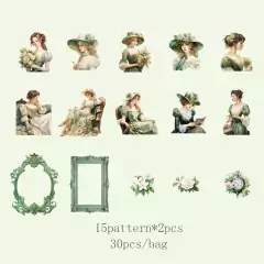 Pack de 30 stickers PET Elegant Victorian

