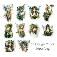 Pack 20 stickers PET Retro Materials