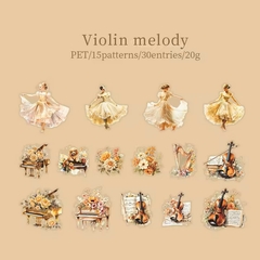 Pack 30 stickers PET Melody of Waltz