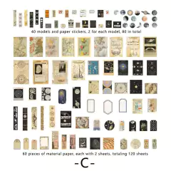 Set 200  papeles y stickers Deco Paper