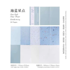 Libreta con papeles especiales Colorful Ink con diseños de puntos y texturas en tonos azules y blancos