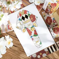 Set 3 washi tapes BGM con foil Japanese Kimono
