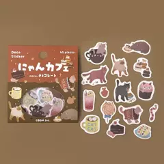 Pack de 45 Flake Stickers con foil Nyan Cafe - Casa Washi