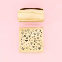 Sello de madera y goma Tramas 5x5cm