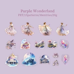 Pack 30 stickers PET Melody of Waltz
