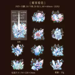 Pack 20 sticker pet crystal - Casa Washi