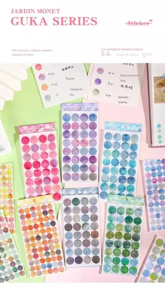 Imagen de Pack 6 planchas stickers washi DOTS Monet Garden