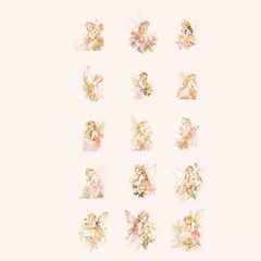 Pack de 30 Stickers PET Elves in Flowers