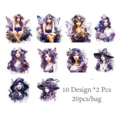 Pack 20 stickers PET Retro Materials