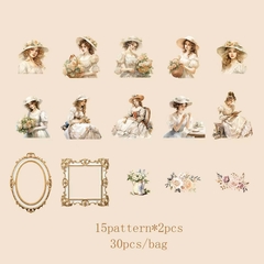 Pack de 30 stickers PET Elegant Victorian
