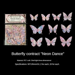 Stickers  PET Holo Nacarado Butterfly Series 20pcs