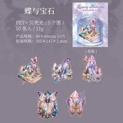 PRE VENTA Pack 30 stickers PET Leaping Butterfly