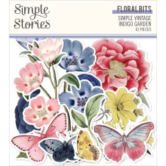 Pack Stickers Simple Stories Floral Bits x 42 