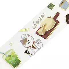 Washi tape BGM con foil World Cafe 20 mm x 5m - Casa Washi