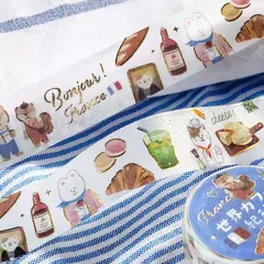 Imagen de Washi tape BGM con foil World Cafe 20 mm x 5m