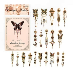 Pack 20 sticker Pet holo con dorado Ice Crystal