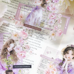 Pack 10 stickers PET The Romance of Flowers