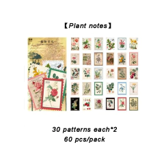 Stickers estampillas vintage papel washi * 60 unid.