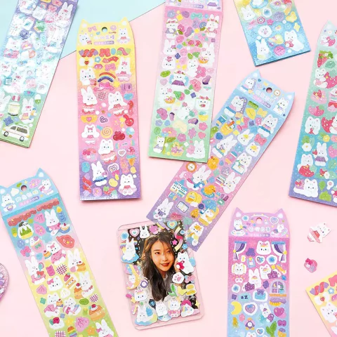 Stickers Gatitos Rainbow Glitter
