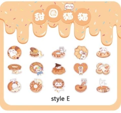 Stickers Gourmet Cat Series x 45 unid - Casa Washi