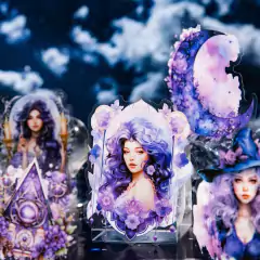 Pack de 30 stickers PET Moon Godess