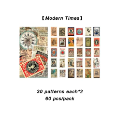 Stickers estampillas vintage papel washi * 60 unid.