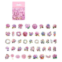 Cajita 45 stickers PET Pink Flower Season