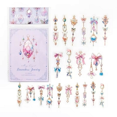 Pack 20 sticker Pet holo con dorado Ice Crystal