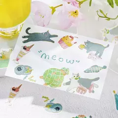 Pack de 45 Flake Stickers con foil Nyan Cafe