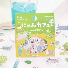 Pack de 45 Flake Stickers con foil Nyan Cafe