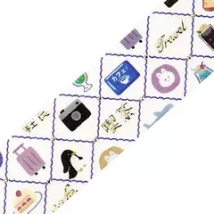 Washi tape BGM con foil World Cafe 20 mm x 5m - Casa Washi