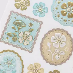 Plancha de stickers Prier perlados c/ foil
