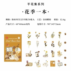 Pack 40 stickers PET Dried Flower Series