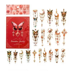 Pack 20 sticker Pet holo con dorado Ice Crystal