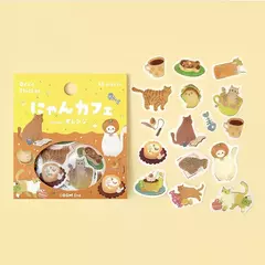 Pack de 45 Flake Stickers con foil Nyan Cafe