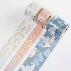 Set 3 washi tapes BGM con foil Japanese Kimono