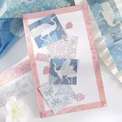 Set 3 washi tapes BGM con foil Japanese Kimono