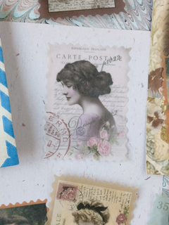 Stickers estampillas vintage papel washi * 60 unid.