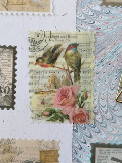 Stickers estampillas vintage papel washi * 60 unid.