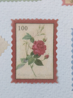 Stickers estampillas vintage papel washi * 60 unid.