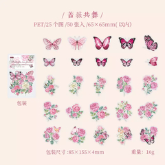 Sticker Butterfly Love Flower