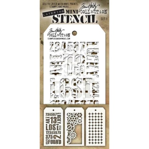 Tim Holtz Mini Layered Stencil Set 3/Pkg