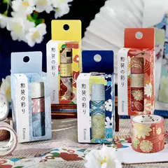 Set 3 washi tapes BGM con foil Japanese Kimono